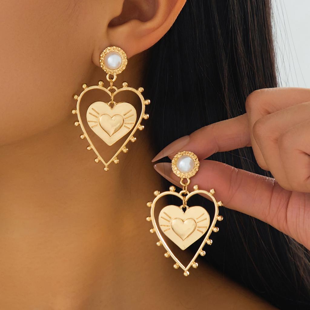 Fashionable and Creative Cute Hollow Love Earrings Suitable for Women To Wear In Daily Parties and Festivals