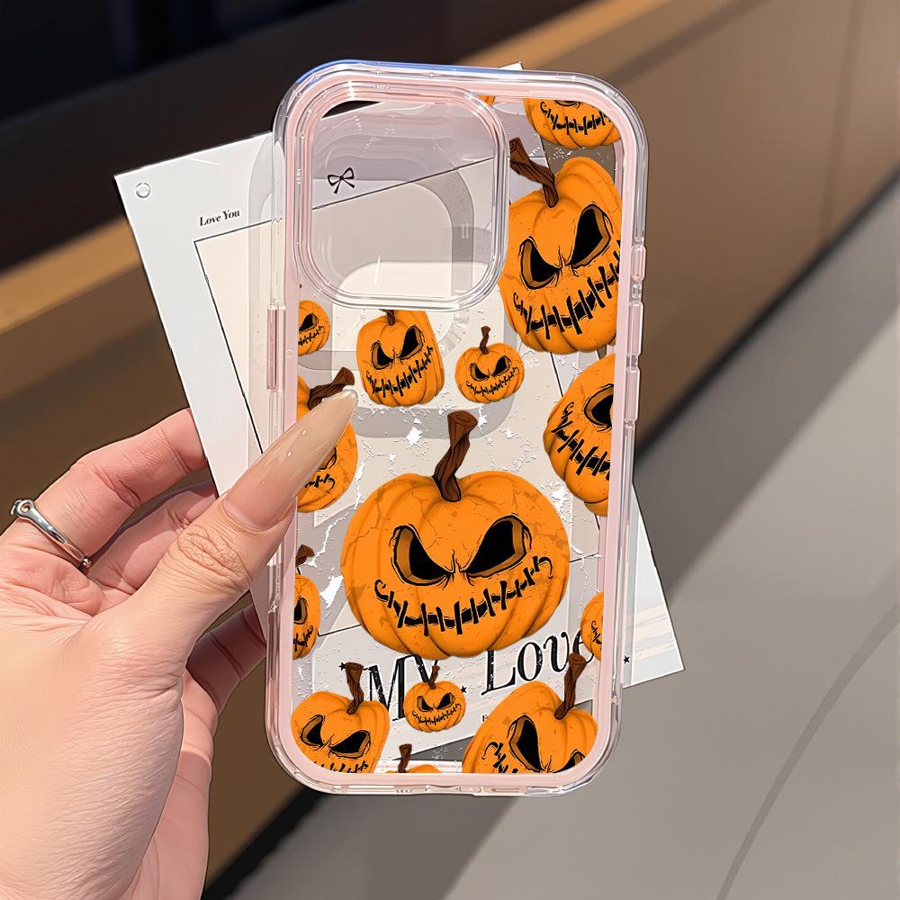 Drop-proof Halloween Pumpkin Phone Case for iPhone 17 Pro Max/16/15 Pro with Large Cutouts