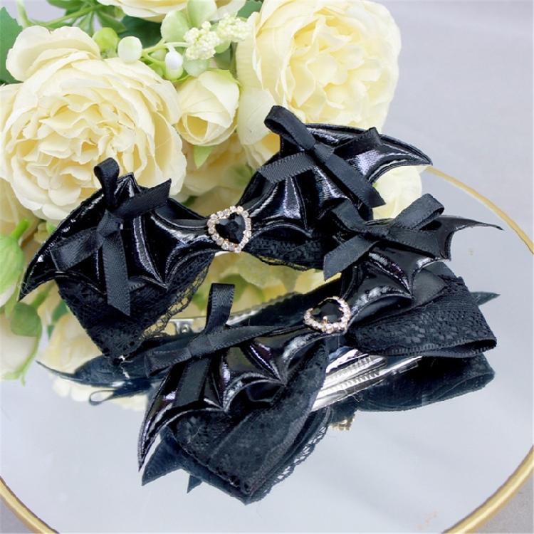 Bows Barrettes Halloween Hair Clips with Alligators Clips Halloween Cosplay Costume Bat Wing Hair Clips Hair Accessories