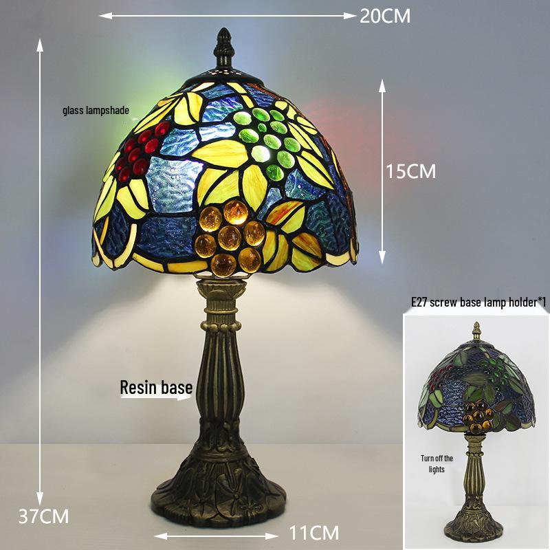 Tiffany Vintage Stained Glass Table Lamp for Bedside or Cafe