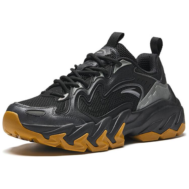 Anta Fabric Synthetic Leather Rock Comfortable Versatile Non-Slip Wear-Resistant Low-Top Casual Shoes Men Casual Shoes Black Gray 112448865-4