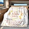 Happy 100Th Birthday Blanket Personalized Name Soft Comfortable Stylish Blanket Car Blanket Perfect For Travel Camping Outdoor Home Suitable For All