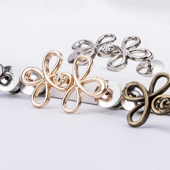 Waist Tightening Pins Six-Leaf Pants Tightener Button, Detachable Loose Jeans Button Pin, Metal Buckle No Sewing Required Clothing Accessories