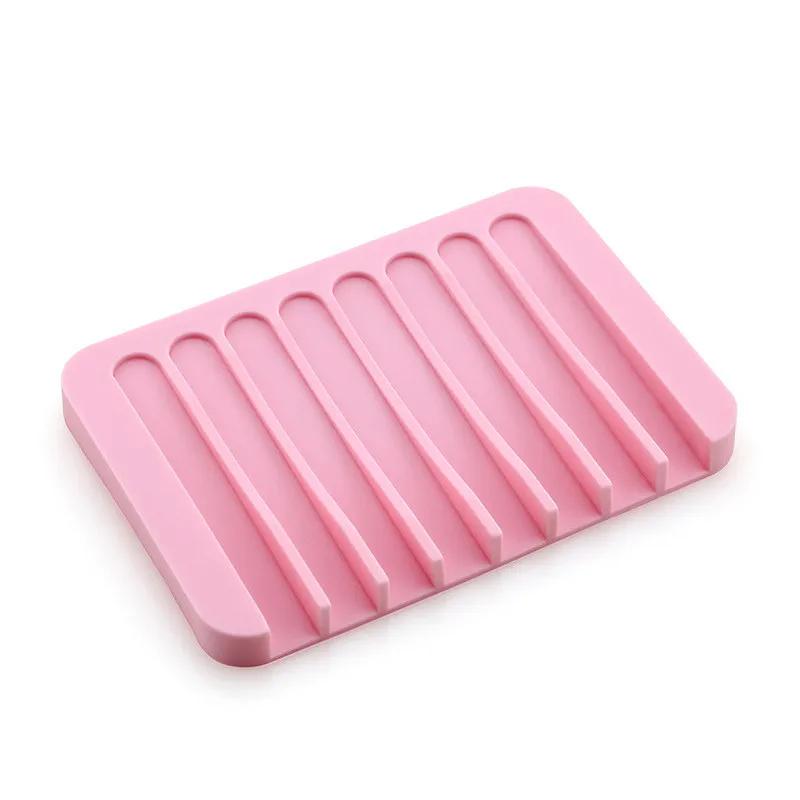 Soap Dishes Silicone Soap Saver Multi Colors Self Draining Soaps Holder for Bathroom Keep Soap Bars Dry Clean & Easy Cleaning Ya854