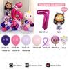 58pcs Cute Gabby Dollhouse Cats Theme Balloon Children's Birthday Party Decoration Latex Foil Ball Girl Gabby's Doll Balloon Toy
