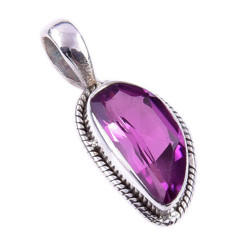 Natural Alexandrite 925 Solid Sterling Silver Gift Jewelry Pendant 1'' Z1q88