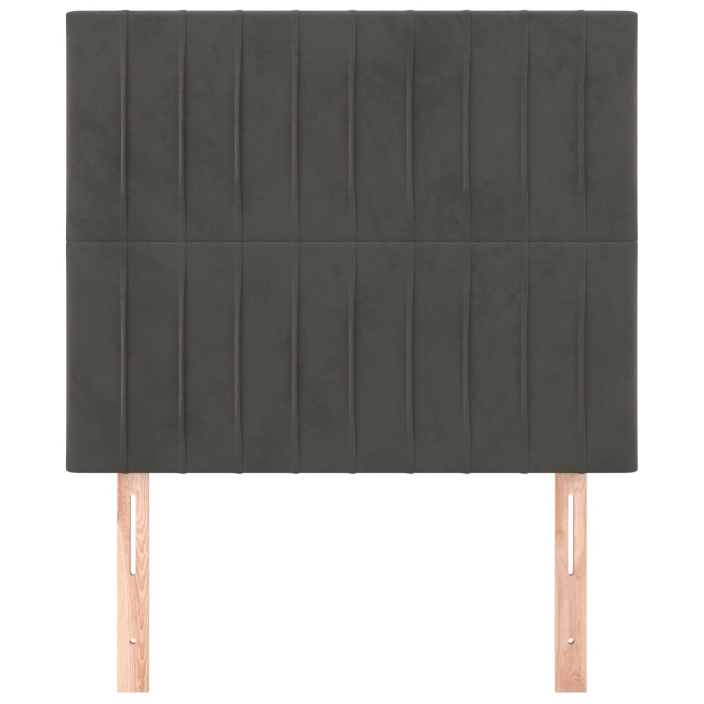 Vidaxl Bed Headboards, 2 Pcs, Dark Gray, 100X5X78/88Cm, Velvety