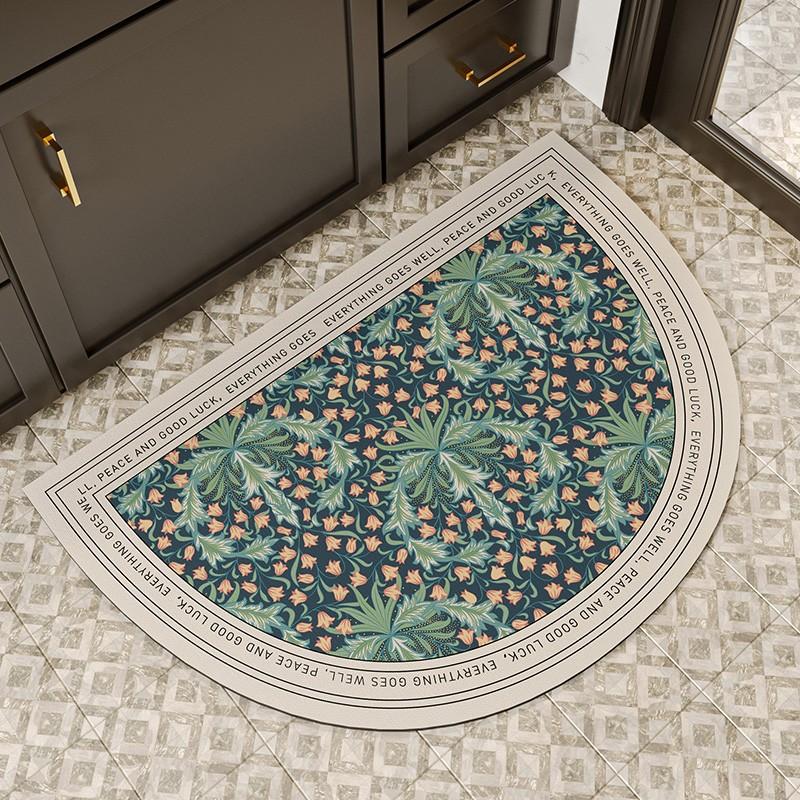 Bathroom Entrance Diatom Mud Floor Mat Semi-circular Anti-slip Quick-drying Foot Mat Bathroom Toilet Door Absorbent Household Carpet