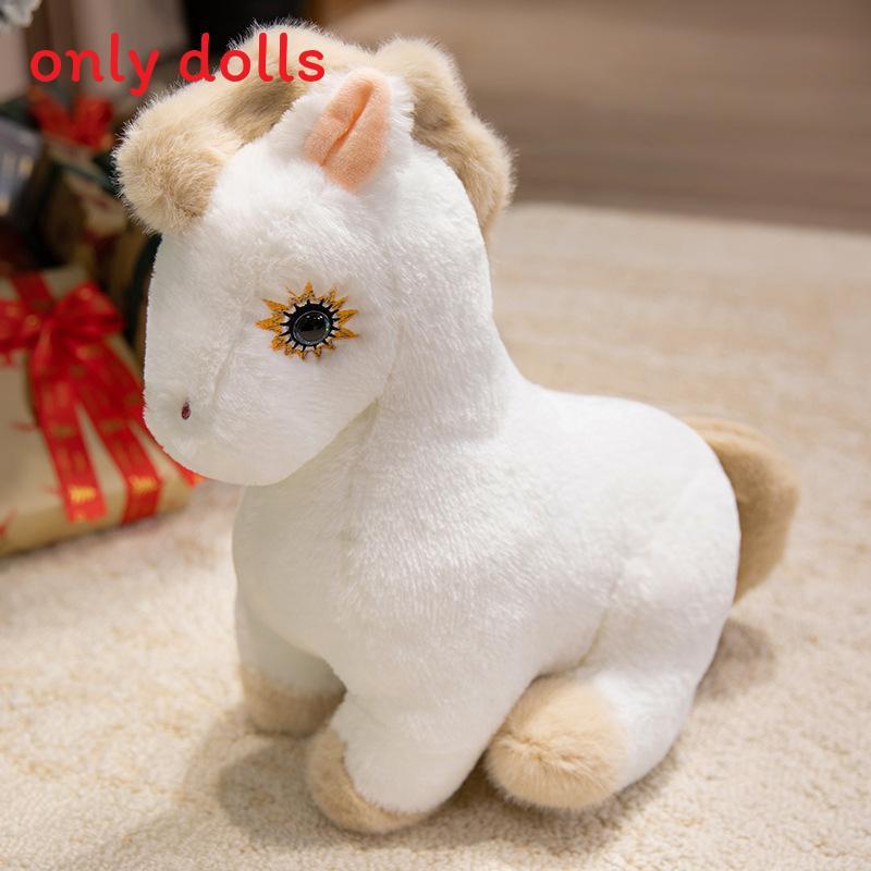 

No Ip Plush Horse Toy With Pp Cotton Filling For Animal Collectors And Giftgiving 23cm білий