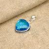 Blue Topaz Natural Gemstone Jewelry  Handmade Pendant  925 Solid Sterling Silver For Wedding Gift