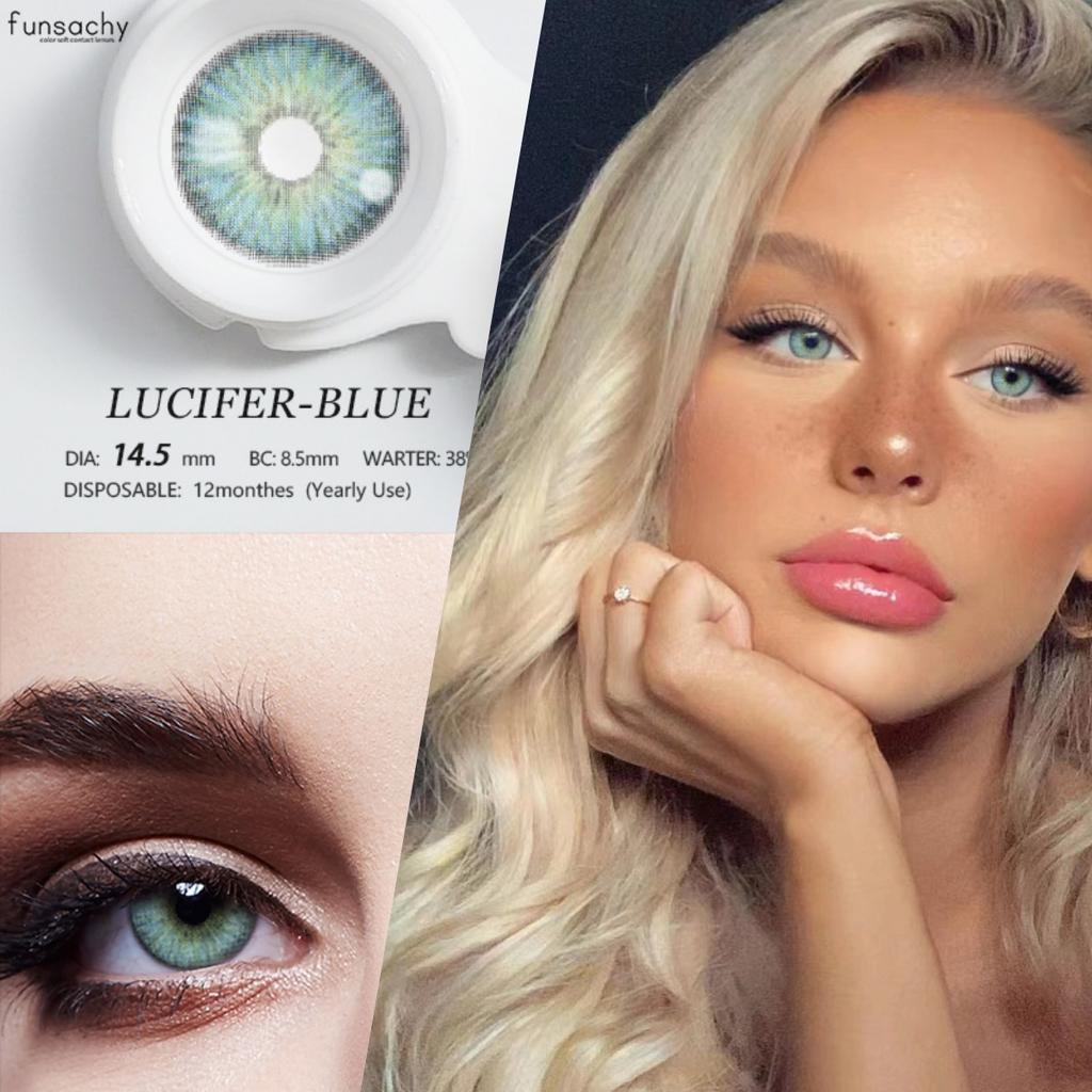 Funsachy 2 buc. Lentile de contact cosmetice Lentile frumoase pentru ochi HAWAII Lentile de contact anuale de culoare naturale