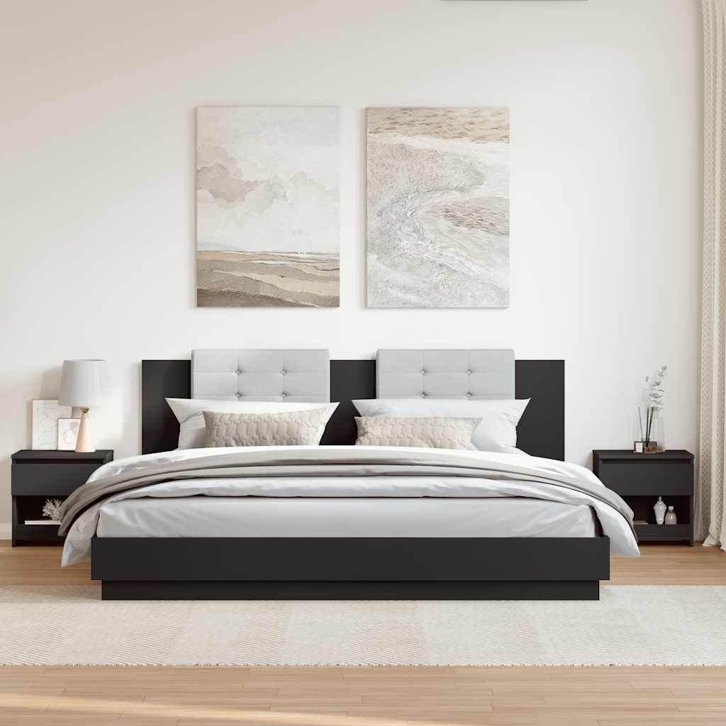 vidaXL Nachttische 2 Stk. Schwarz 40x30x39 cm Holzwerkstoff