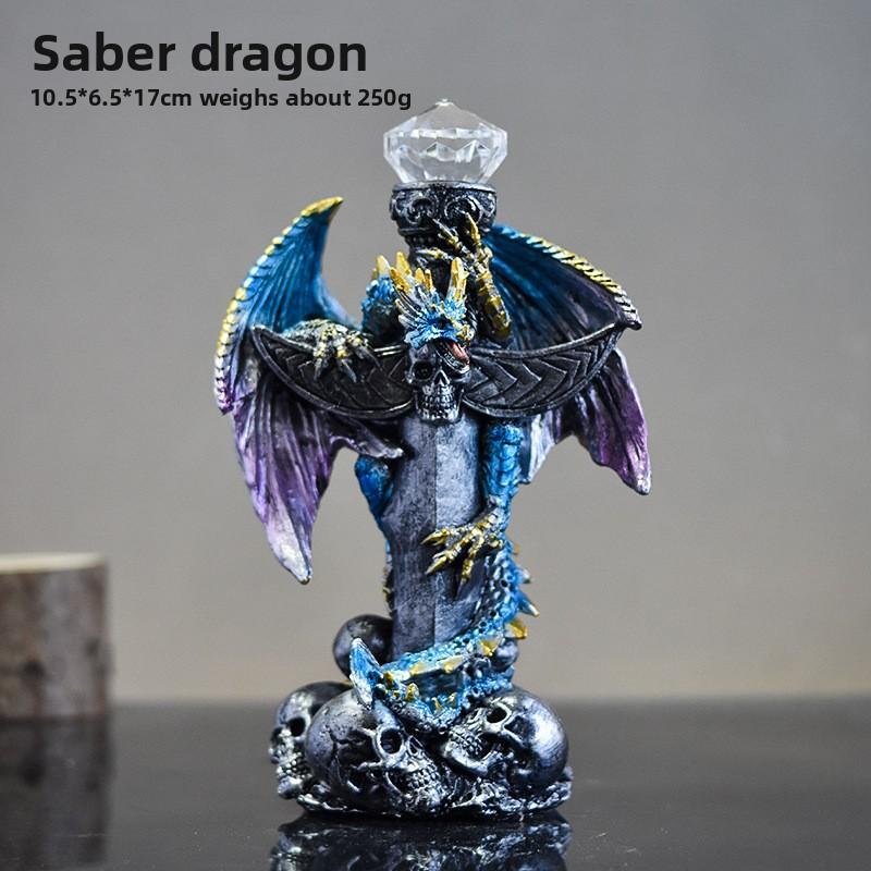 Halloween Skull Magic Dragon Deco Set for Desktop - Creative Game Surround - Lava Dragon Egg Resin Decoration