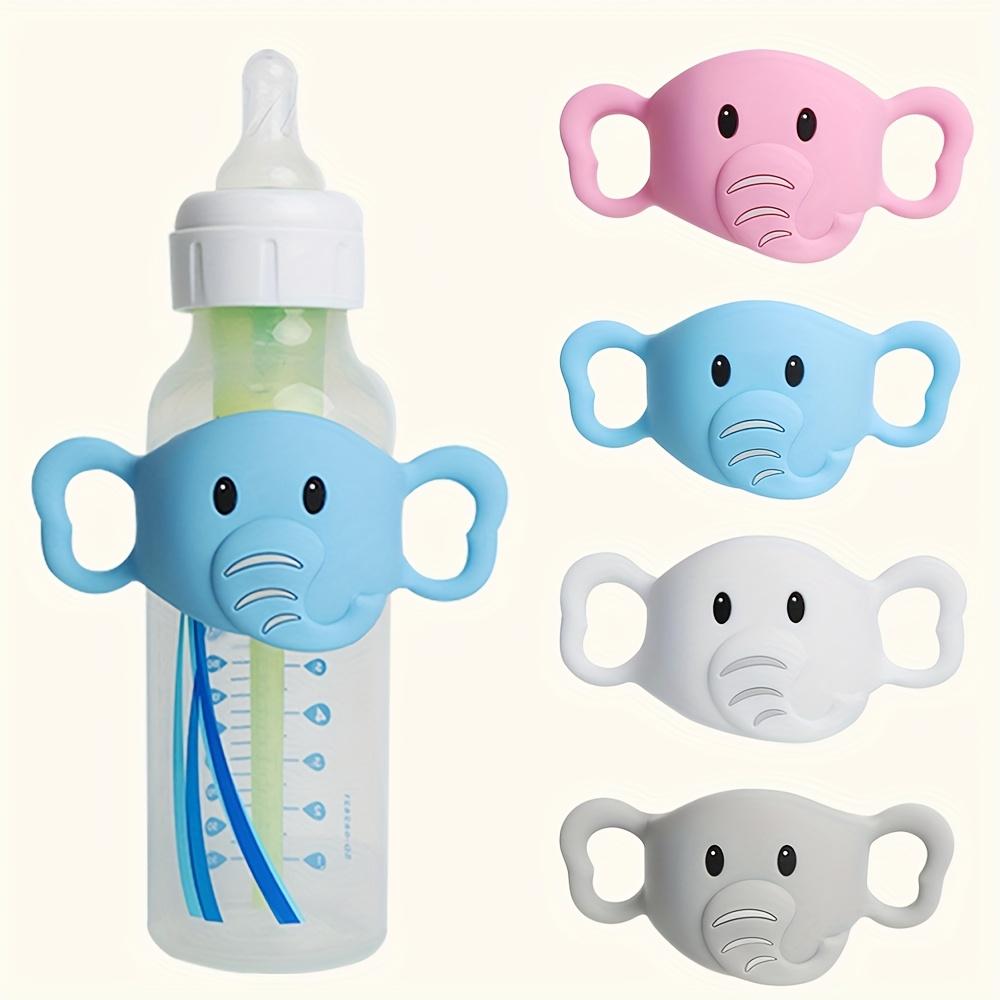 [Cute Elephant Bottle Cover] Cute Little Elephant Design Silicone Anti-Drop Cover|Durable & Stable Feeding Bottle Holder for Breast Pump or Sippy Cups