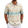 Herren Poloshirt Kurzarm Lockerer Schnitt Freizeit Hawaiianischer Stil Bedrucktes Oberteil Klassischer Kragen Entspanntes Design