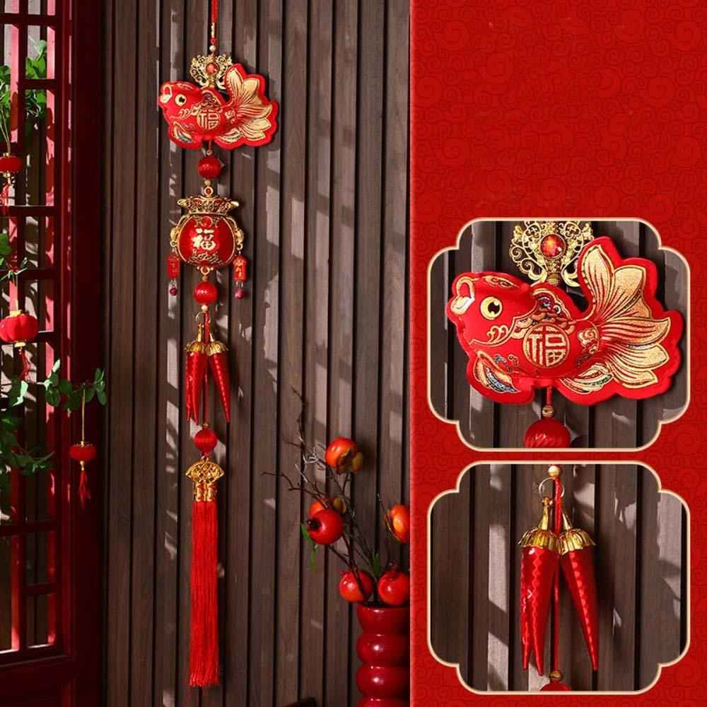 Fu Word Spring Festival Pendant Wind Chimes New Year Decorations Fashion Good Luck Ornaments  Home