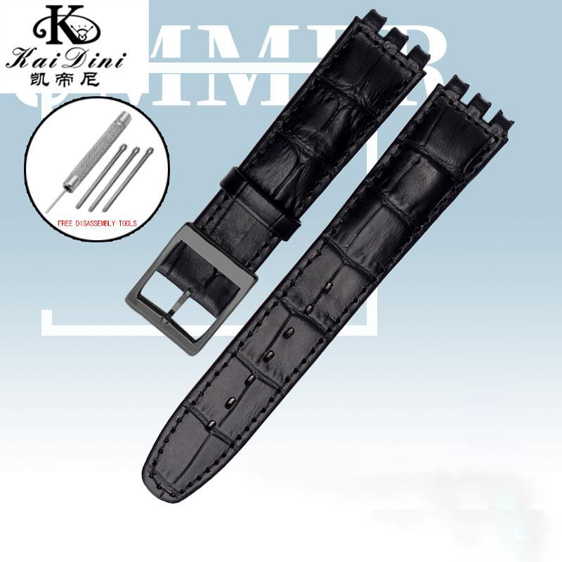 Cinturino per Orologio in Pelle di Mucca da 17 mm 19 mm per SWATCH Braccialetto Originale in Pelle di Mucca Uomo Donna Impermeabile Sportivo Cinturino di Ricambio