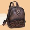 Western Tooled PU Leather Backpack for Women, Vintage Embossed Floral Backpack, Casual Travel Daypack Purse