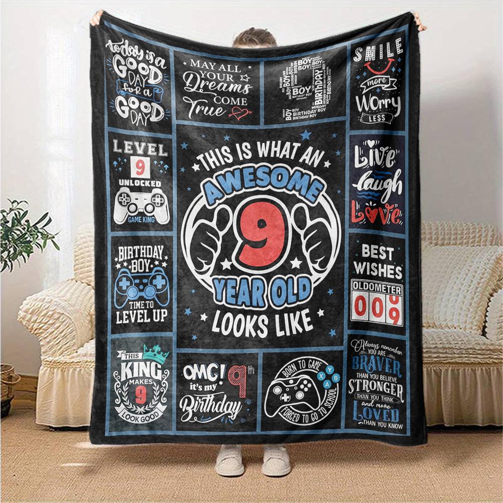 9Th Birthday Celebration Cozy Blanket Warmthful Decor for Sofa Couch Office Bed Picnics All-Season Use Cozy Home Lovers Gifting Relatives Y24