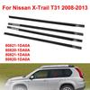 Dla Nissan X-Trail T31 2008-2013 4 szt. Samochodowe Zewnętrzne Uszczelki Okienne Gumowe Paski Uszczelniające Listwy Kształtujące Drzwi Listwy Wykończeniowe Szyba Szyba Przednia