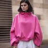 Autumn and Winter Sports Casual Fleece Hooded Sweater Women's Street Style Oversize Loose Long-sleeved Pullover Jacket