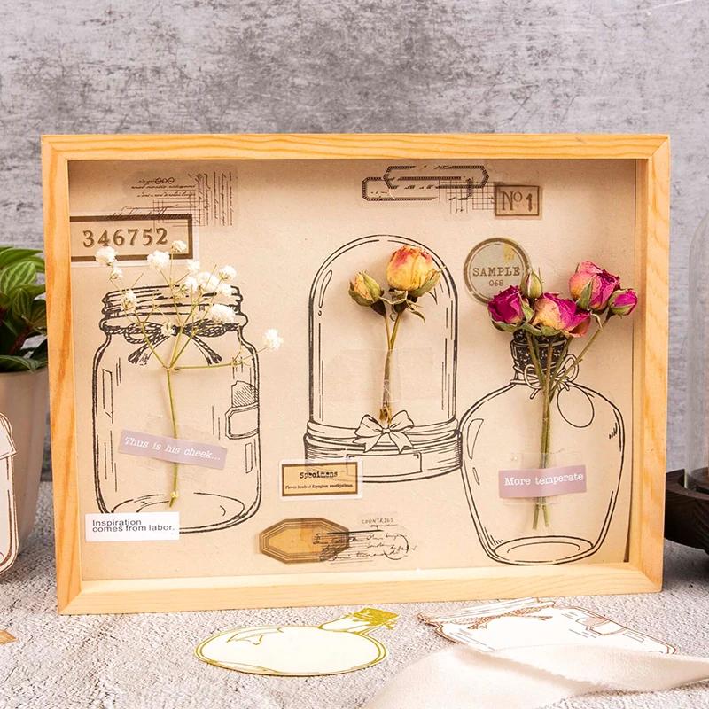 Yoofun Große Größe Vintage Traum in Flasche Holzstempel Journaling Scrapbooking DIY Holzflaschen Stempel Retro Schreibwaren