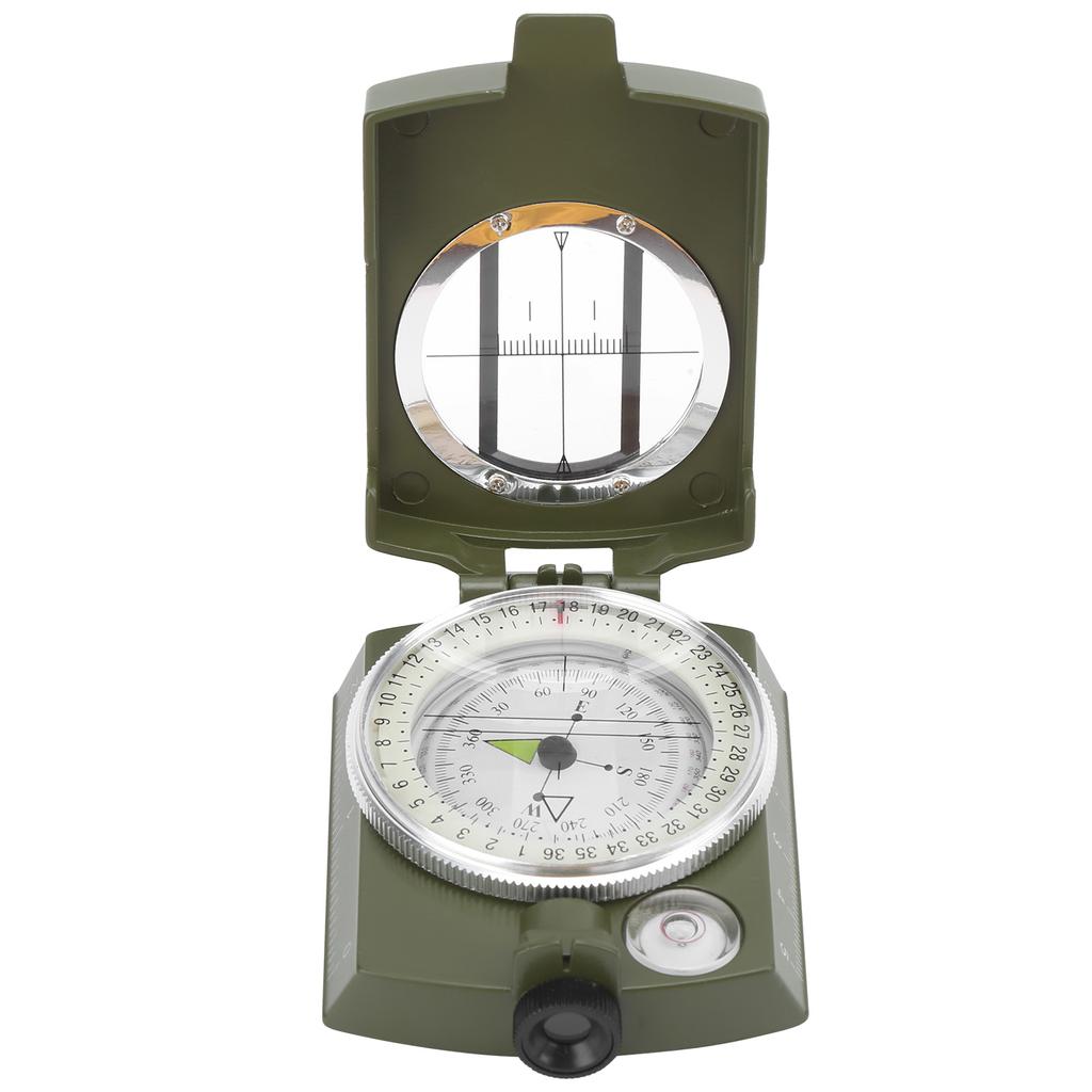 DC60‑2A Aluminium Alloy Foldable Multifunctional Luminous Compass Outdoor SuppliesArmy Green