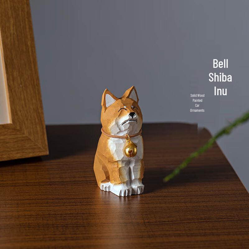 OLOMM Hand-painted Wooden Shiba Inu Ornament
