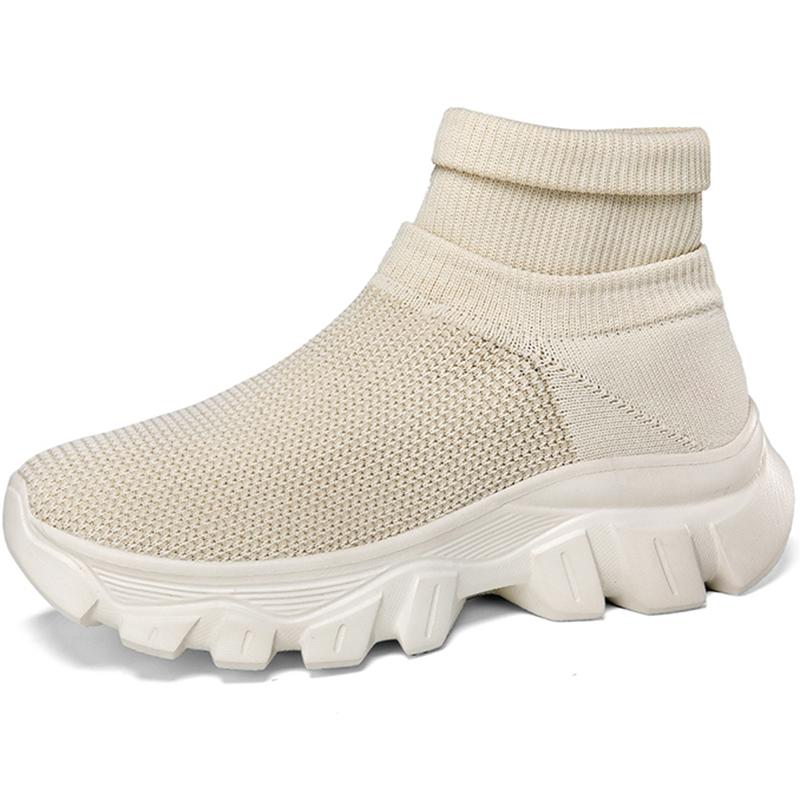 Unisex Sneakers Atmungsaktive hochelastische Socken Dicke Sohle Erhöhen Sportschuhe Damenschuhe