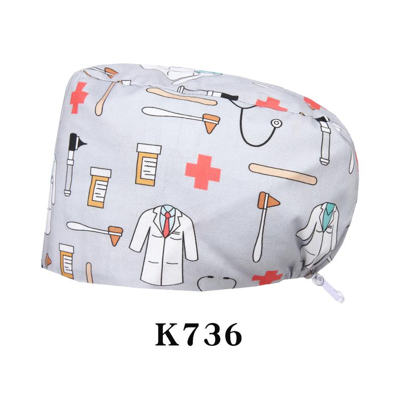 Fashionable Digital Printed Medical Hats for Women Men Breathable Soft Nursing Caps TOOTH Pet Clinic Surgical Scrubs Hat