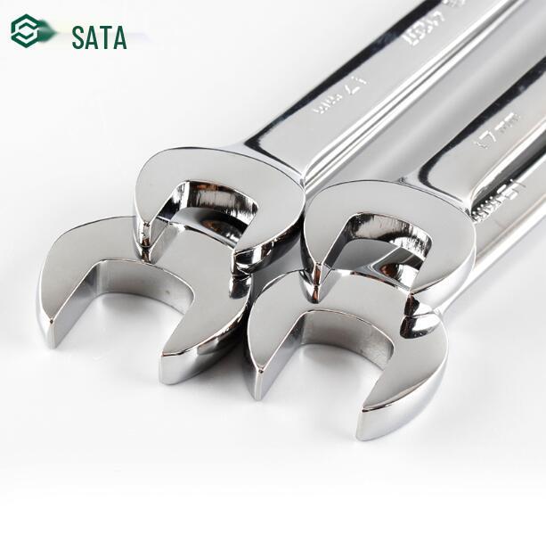 SATA Polished Double Open-end and Allen Wrench Set: Models 41201, 41202, 41203, 41205, 41206, 41207.
