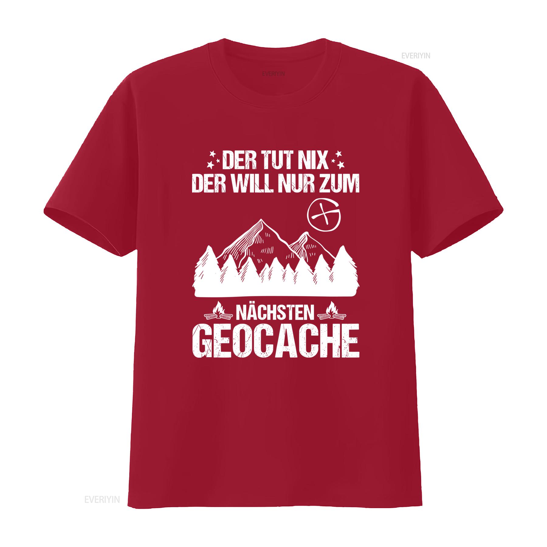 Geocacher Geocache Geocaching Outdoor Adventure T Shirt with Mountain Forest Design vintage Washed Stretched Casual Stylish S