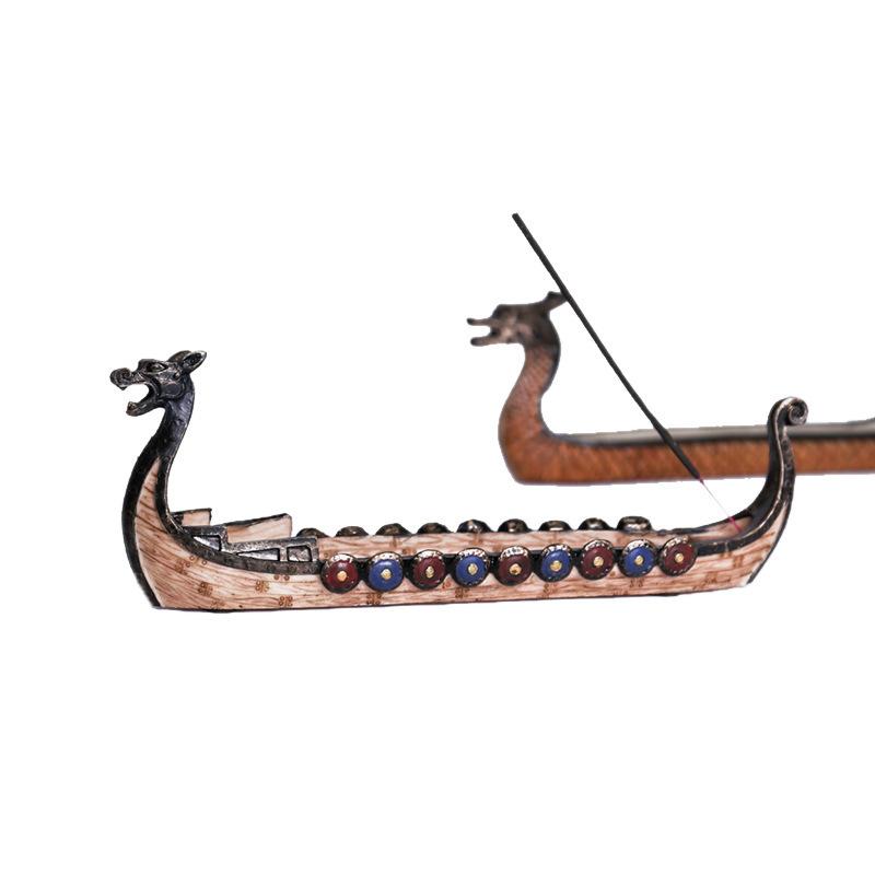 Chinese Retro Dragon Boat Incense Insert, Home Creative Incense Board Ornaments, Office Resin Decoration Crafts
