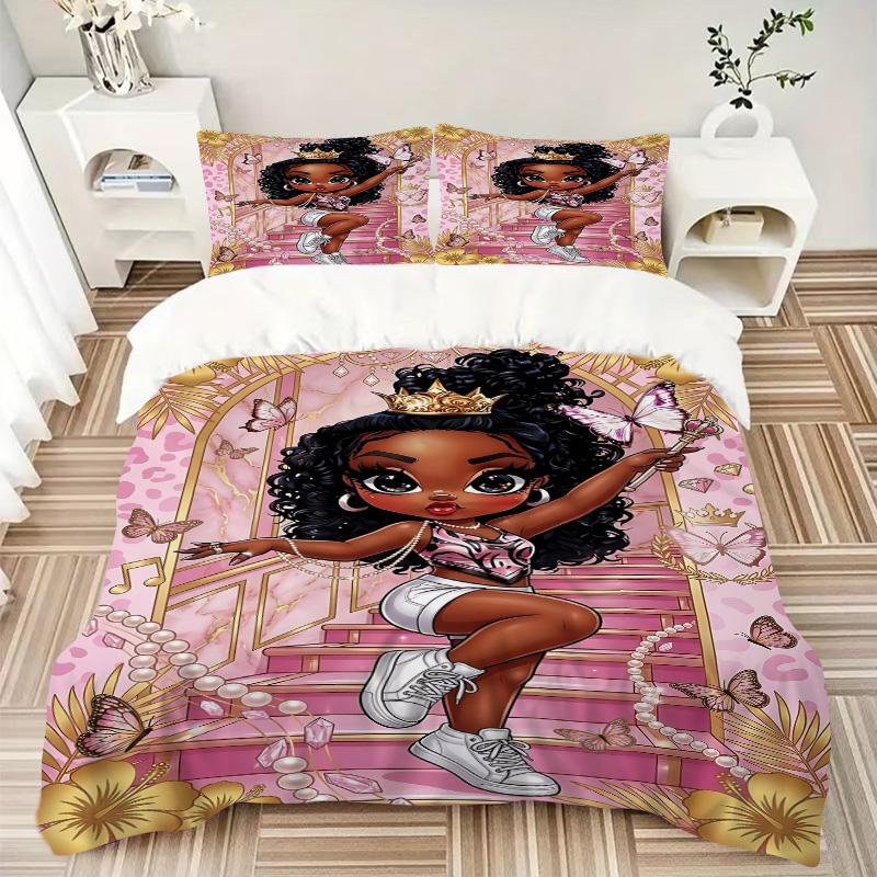 Butterfly Princess Fantasy Print 3Pcs Bedding Setduvet Cover With 2 Bedropillowcase Home Birthday Gift