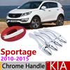 For KIA Sportage MK3 SL 2010~2015 Chrome Exterior Door Handle Cover Car Accessories Stickers Trim Set 2011 2012 2013 2014