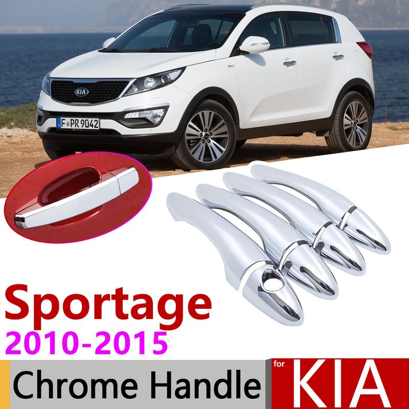 for KIA Sportage MK3 SL 2010~2015 Chrome Exterior Door Handle Cover Car Accessories Stickers Trim Set 2011 2012 2013 2014