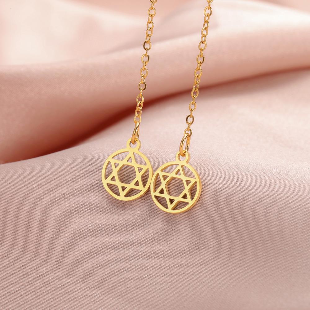 Dawapara Judaic Star of David Tassels Long Earrings for Women Minimalist Hexagram Threader Earrings Stainless Steel Jewelry