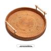Vietnam Woven Autumn Vine Fruit Basket - Round Bread & Nut Plate for Living/Dining Room Storage