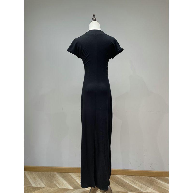 Fall 2024 New Arrival Big Female Owner Minimalist Socialite Style Black Dress Waist-Tight Elegant Little Black Dress