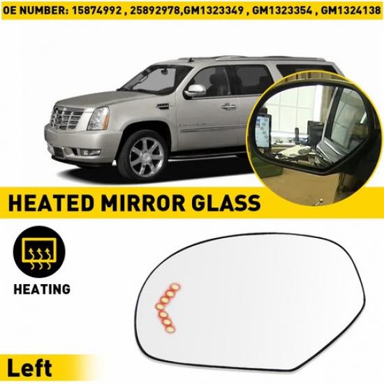 Driver LH Side Mirror Glass Heated Replacement 2015- For Ford F150 Pickup