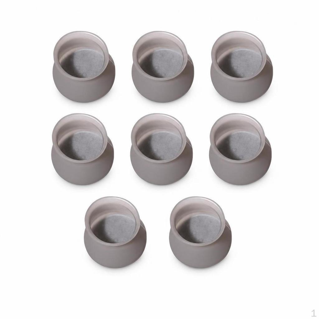 Silicone Chair Leg Caps for Noise Reduction and Floor Protection Transparent Square
