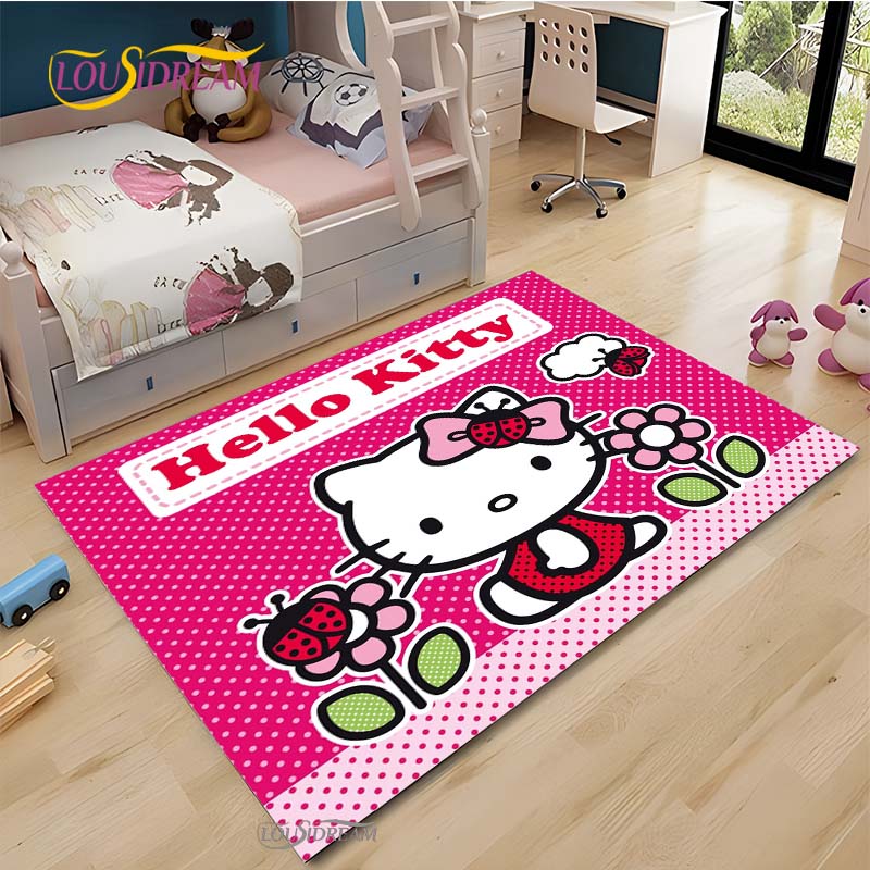 Hello Kitty kawaii Cartoon Anime Carpet for Living Room Bedroom Rug Kitchen Door Kids Un-slip Floor Mat Alfombra Birthday gift