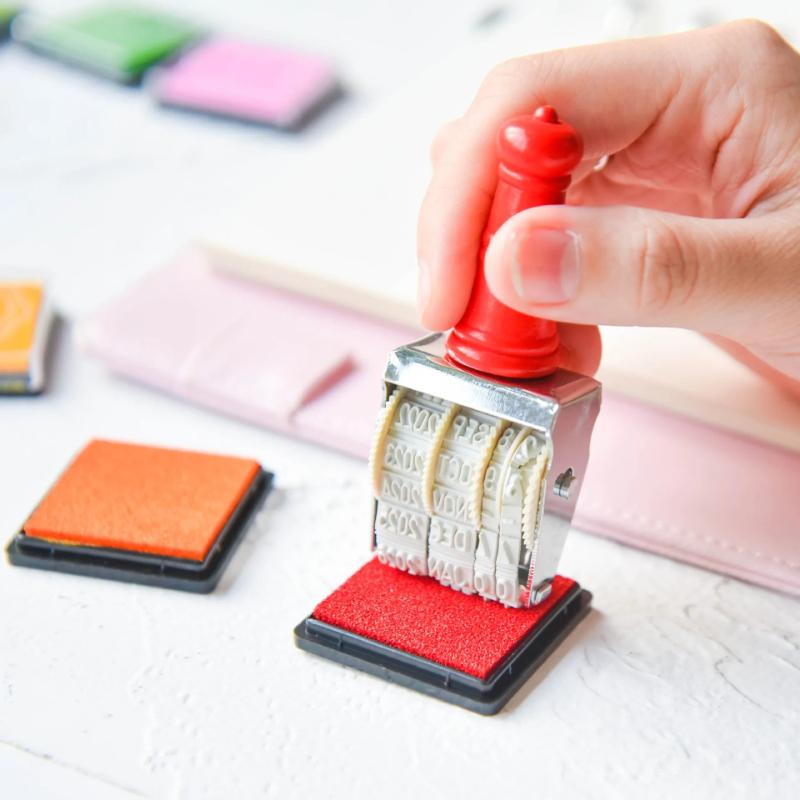 1Set Colorful Rubber Stamp Pad 20 Colors 4cm Finger Painting Inkpad for Children Teachers Background Stamps