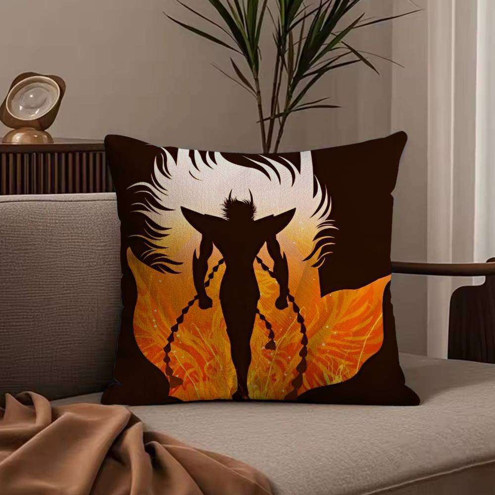 Anime S-Saint S-Seiya Pillow Case Anti-dustmite Pillowcase Invisible zipper silky short plush Sofa cushion cover