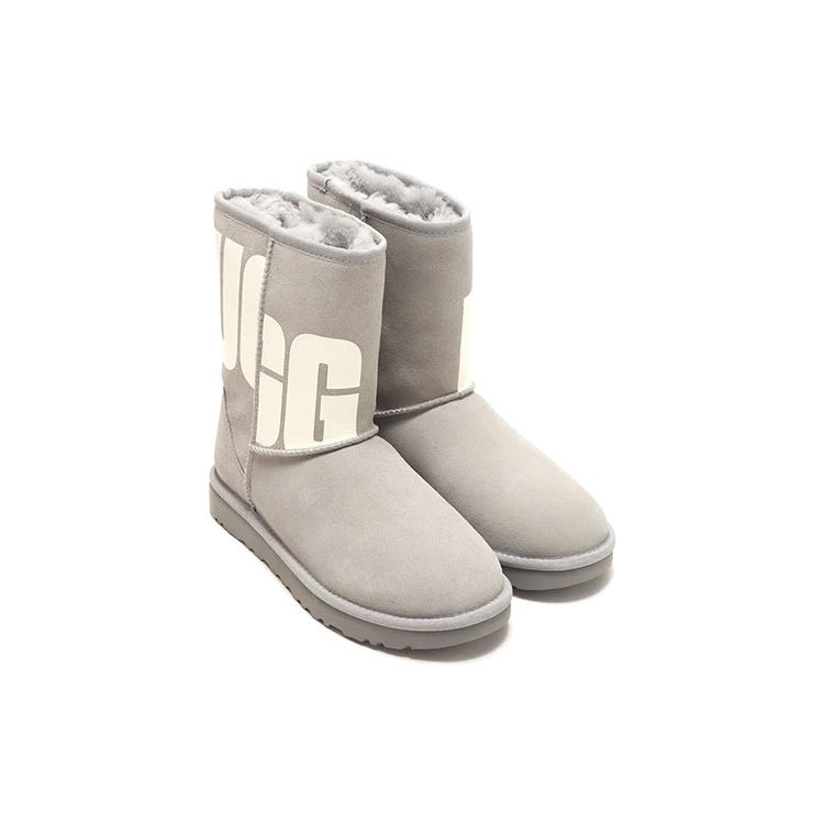 UGG Classic Short 2 Střižený kravský semiš Teplé Odolné Pohodlné Všestranné Krátké Sněhule Dámské boty Šedé 1129231-CBB