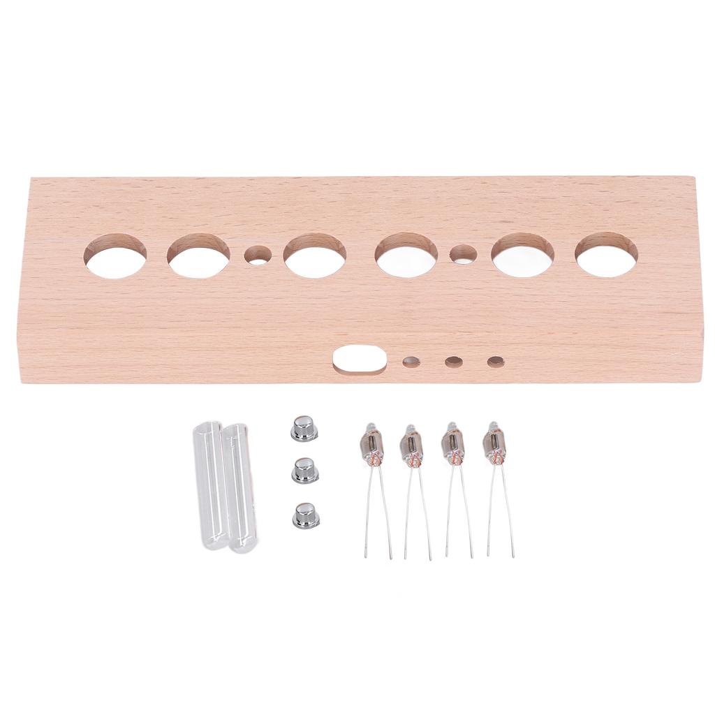 DIY Glimmröhrenuhr-Bausatz 4 Röhren Buchenholzgehäuse IN14 Röhrenuhr Ersatzset