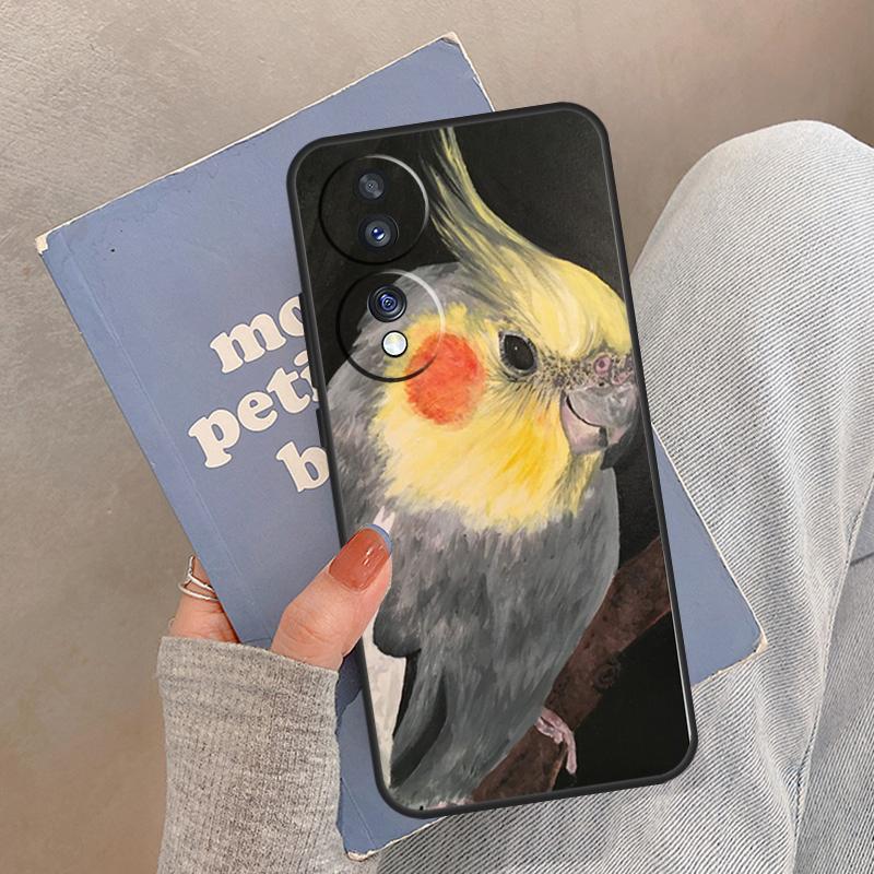 Cartoon Animal Chubby Cockatiel Case For Honor Magic 8 7 6 5 Pro Cover For Honor 400 200 X9c X9b X9a X8a X8b 50 70 90 Lite