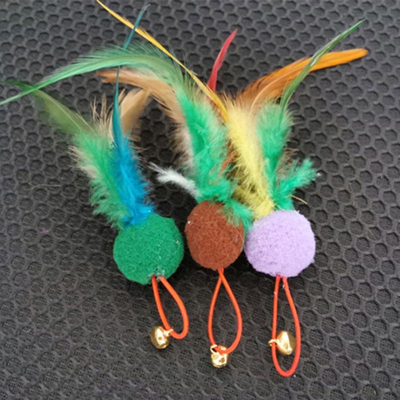 10 Pack Charm Replacement with Bells and Ball for Interactive Cats Toy Entertainment Toy Length 7.1"