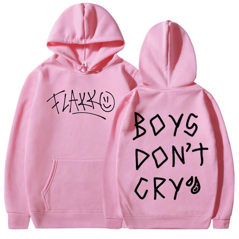 Rels B Flakk Smile Hoodies Boys Don't Cry Letter Print Men Women Fashion Hooded Sweatshirt Hip Hop Oversized Pullover Streetwear