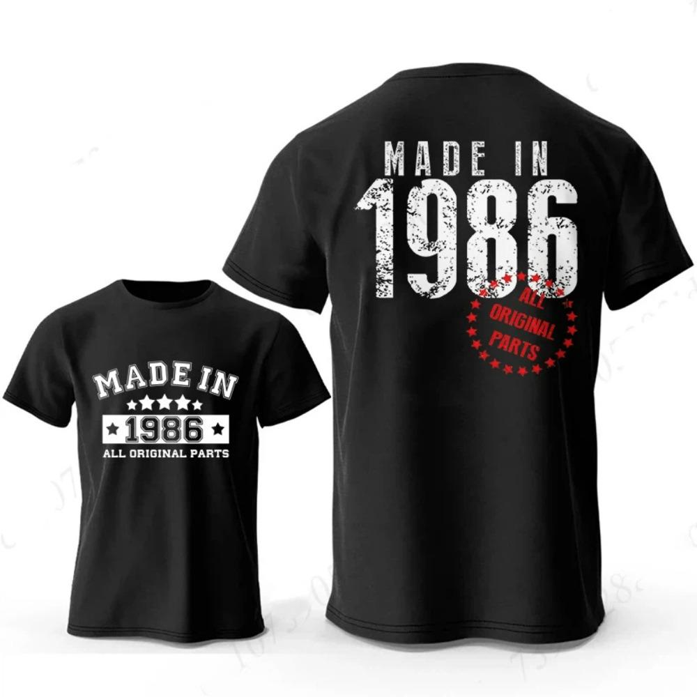 

Men s T-shirt Made in 1986 40 Years of Being Awesome Vintage 40th Birthday Gift T-shirts Women s Casual Tee Loose Streetwear T-shirt Top XXS
